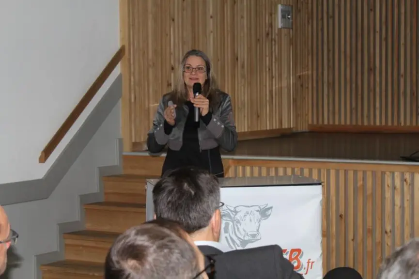 Christèle Pineau, de l’Idèle, Institut de l’Elevage, est intervenue pour présenter des pistes pour les éleveurs de demain dans un monde allaitant en p