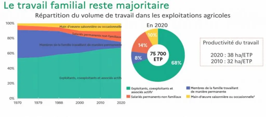 Le travail familial représente encore 76 % de la main d’oeuvre familiale en Auvergne-Rhône-Alpes.