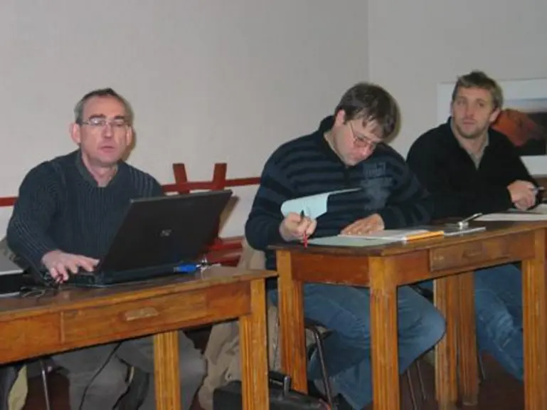 Le président René Marc Mercier et le vice président, Mathieu Pelissier ont conduit l’assemblée générale du syndicat Prim’Holstein aux côtés de Daniel