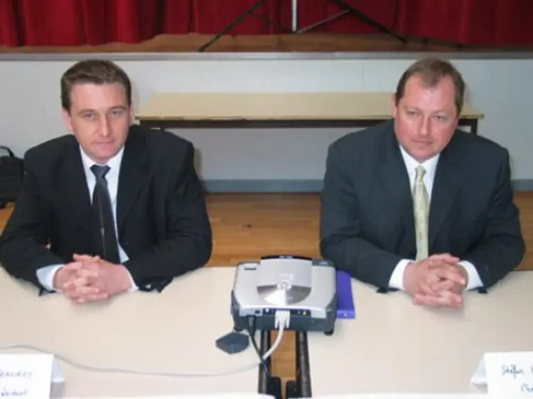 Thierry Adet, directeur et Stéphane Kohler, président de Centraporc misent sur la restructuration et l’installation d’ateliers porcins pour maintenir