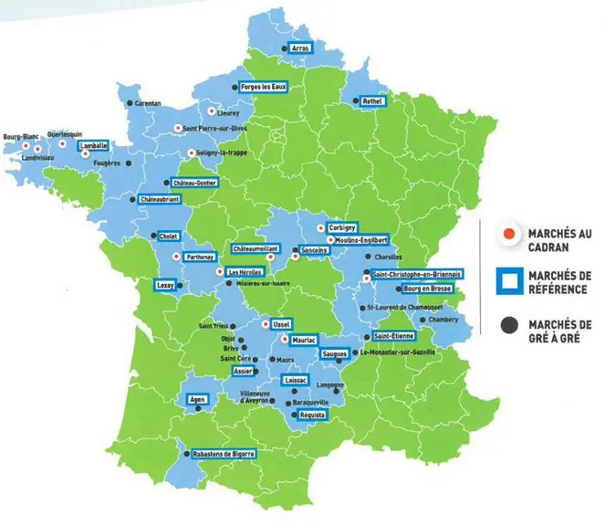 Les 50 marchés adhérents à la FMBV sont répartis dans 
32 départements.