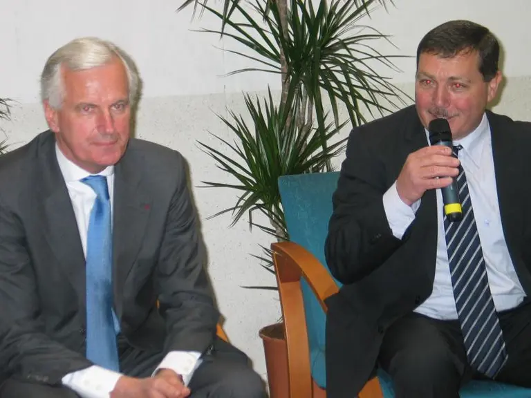 Michel Barnier et Jacques Chazalet président de la FRSEA Massif.