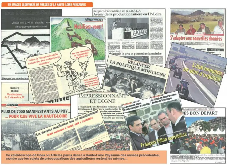 En images (coupures de presse de la Haute-Loire Paysanne)