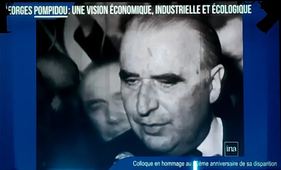 Portrait en noir et blanc de Georges Pompidou