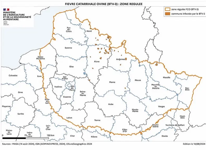 FCO 3 : zone régulée au 14 août 2024
