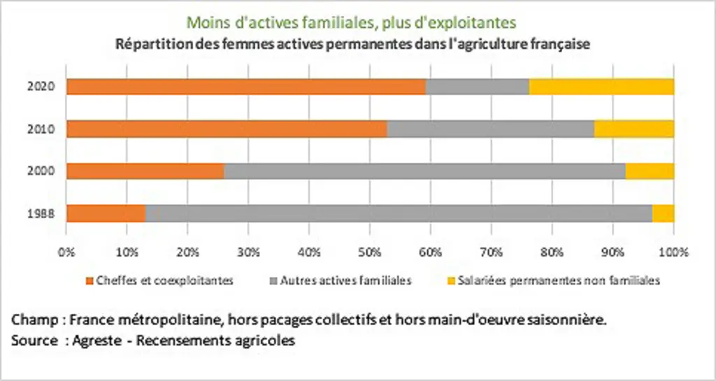 Graphique agreste sur les femme exploitante en agriculture