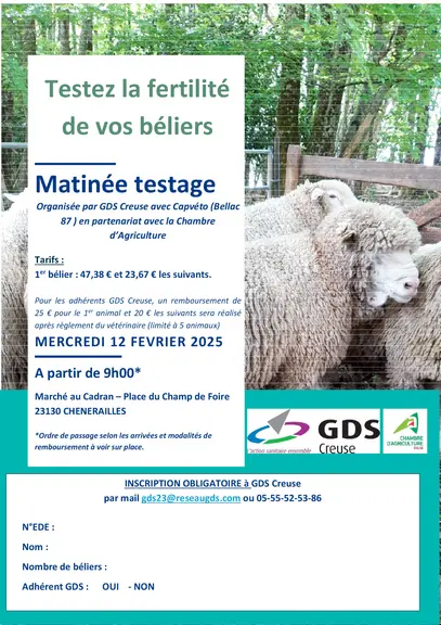 fiche d'information sur la journée de testage