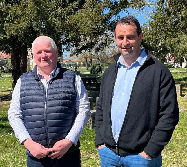Jean-Luc Perrin et David Chauve, le nouveau tandem secrétaire général et président de la FRSEA Auvergne-Rhône-Alpes.