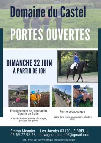Affiche portes ouvertes Domaine du Castel - Le Breuil