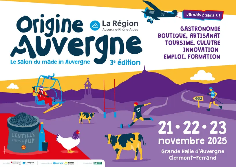 Affiche d'Origine Auvergne, le salon made in Auvergne, 3ème édition.