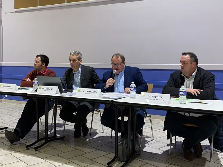 Jean-Baptiste Girard, commissaire aux comptes, François Lebourg, directeur, Jean-Marc Chamignon, président, Geoffrey Rivaux, vice-président de la Cham