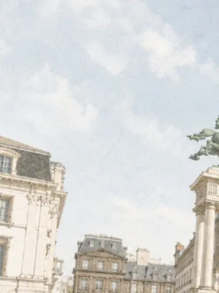 Reconstitution de la place de Jaude au moment de l'évènement Pâture.