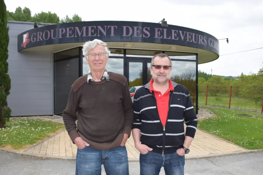 Claude Dubedat et Philippe Nompeix, vice-président et directeur général du Groupement des éleveurs girondins, veulent maîtriser tous les maillons de l