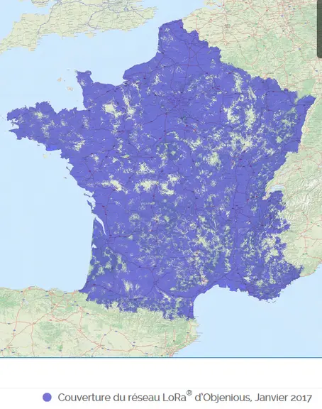 Réseau LoRaWan développé par la filiale de Bouygues, Objenious. © Objenious