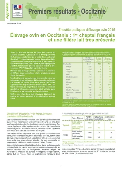 Les résultats complets de l’enquête (quatre pages) peuvent être téléchargés sur agreste.agriculture.gouv.fr. © Agreste