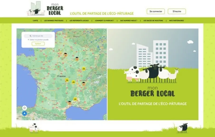La carte de la page d’accueil du site permet de visualiser les pâtures présentes autour de chez soi. L’éleveur s’inscrit ensuite sur le site pour pouv
