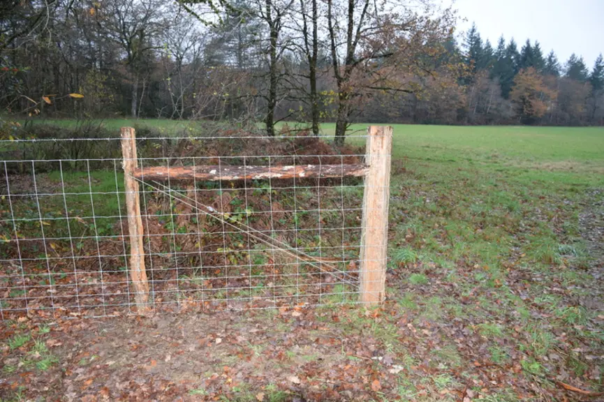 Jean-Louis Crêche est poseur des clôtures. Pour démarrer ou clore une ligne de clôture, il réalise un piquet de tête solide avec trois piquets de bois