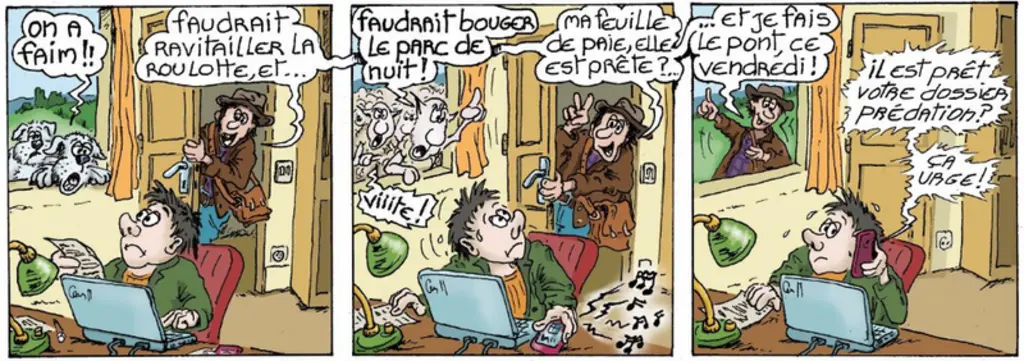 La contrainte du loup revêt de multiples aspects, qui ont pour point commun de causer du stress et de la fatigue mentale à l'éleveur. © A. Chrétien