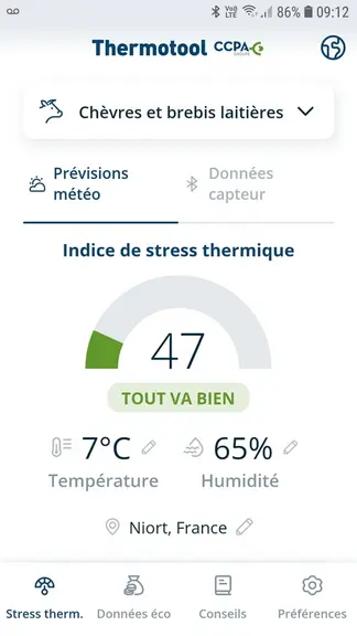 La firme service CCPA propose depuis 2015 une application et un site internet thermo-heatstress.com pour alerter des fortes chaleurs sur les animaux.