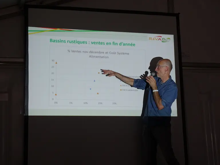 Lors du salon Tech&Bio, Vincent Bellet, de l'Institut de l'Élevage, a présenté le projet Revabio.