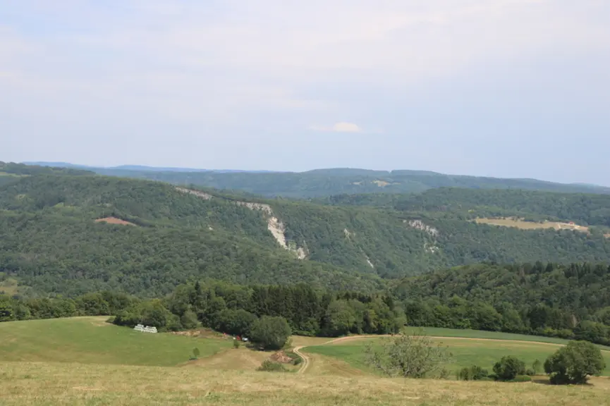 Située entre 550 et 800 m d'altitude au cœur du Bugey (Ain), la bergerie de Morgelas doit composer avec les dégâts de sangliers et la prédation du lyn