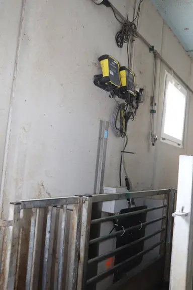 La bascule est équipée d'une antenne RFID pour automatiser la saisie des pesées. © D. Poilvet