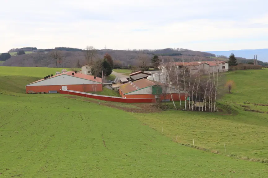 L’élevage du Gaec des Quatre vents est situé en zone montagne près de St-Étienne dans la Loire. Il est constitué d’un bloc naissage et d’un engraissem