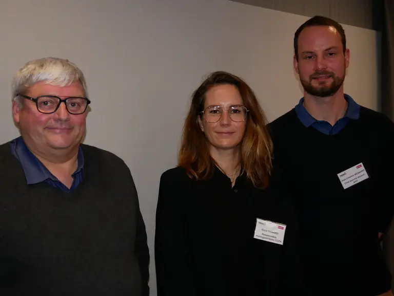 René Moreau de Porvéo, Alice Hamard, du groupe CCPA et Jean-Charles Besnard de Terrena