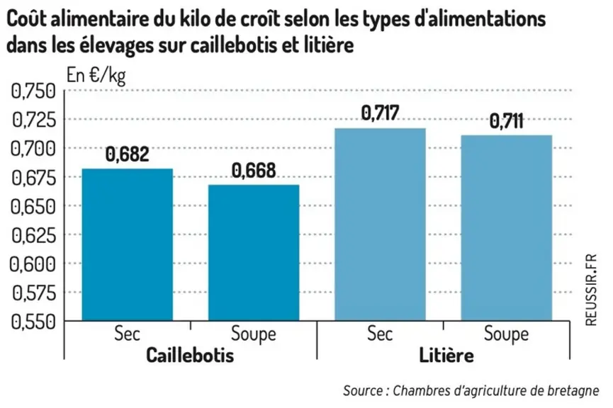 Avantage à la soupe sur caillebotis intégral à la station porcine Crécom