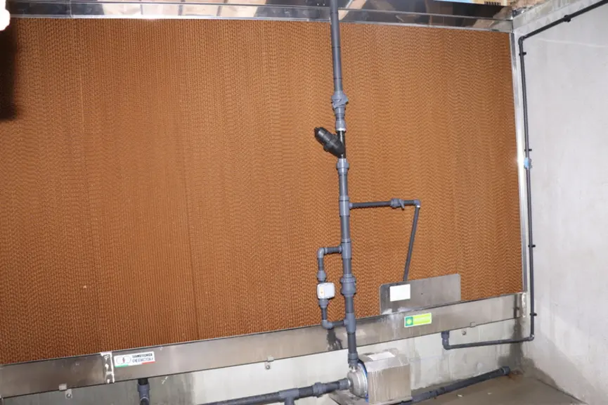 Un cooling équipe tous les nouveaux bâtiments de l'élevage pour sécuriser la production et améliorer le confort en période de fortes chaleurs.