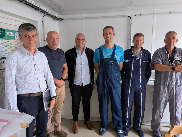 De gauche à droite : David Dupressoir, directeur Provimi France, Michel Chiffoleau, Porcineo, François LAporte, chef produit p
