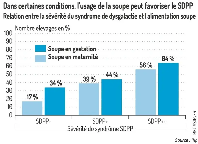 Dans certaines conditions, l’usage de la soupe peut favoriser le SDPPRelation entre la sévérité du syndrome de dysgalactie et