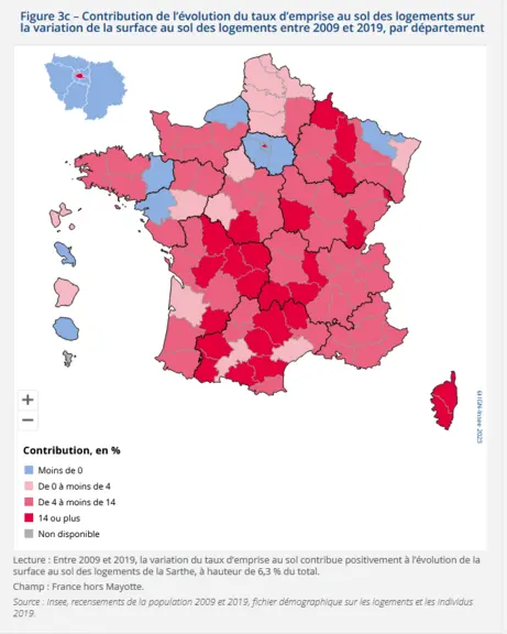 Taux d'emprise des logements par département