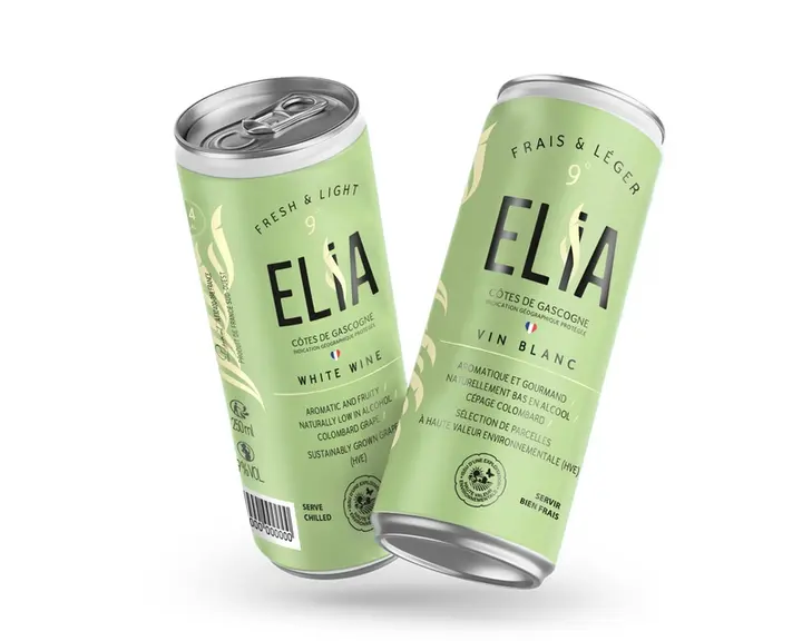 La canette se positionne sur des créneaux tendance comme le faible degré d'alcool pour Elia, IGP côtes de gascogne de Plaimont. 