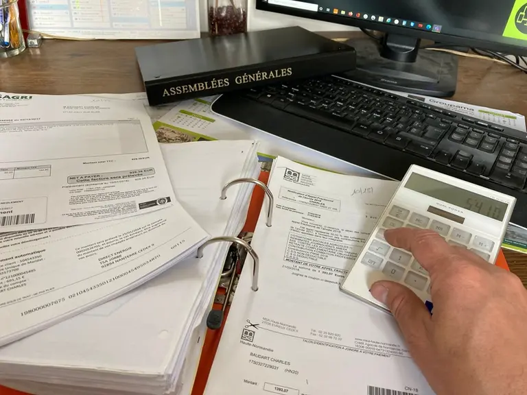 Saisie de documents comptables sur une exploitation agricole