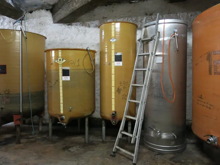 Dès qu'il le pourra, Cédric Genieys envisage de s'équiper de cuves de plus petite taille pour varier les vinification.