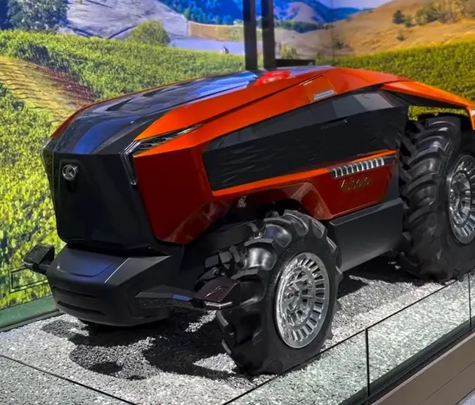 Kubota dévoile au CES 2024 à Las Vegas un concept de tracteur vignes et vergers robotisé électrique.