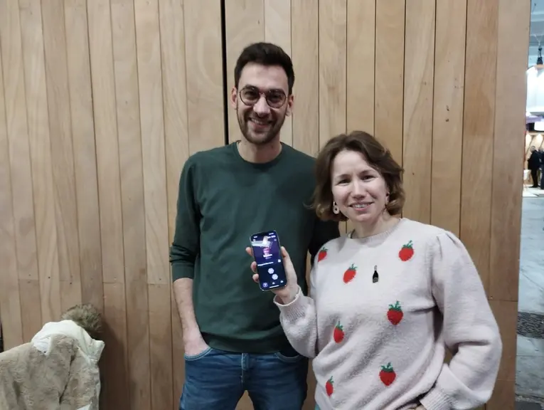 <em class="placeholder">Colin Lazarini et Nathalie Roudier, les  créateurs de l'appli Winology. </em>