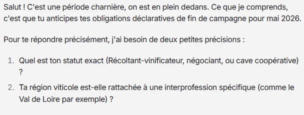 <em class="placeholder">Administratif : nous avons testé l’assistant IA « Lucien » dédié à la filière viticole</em>