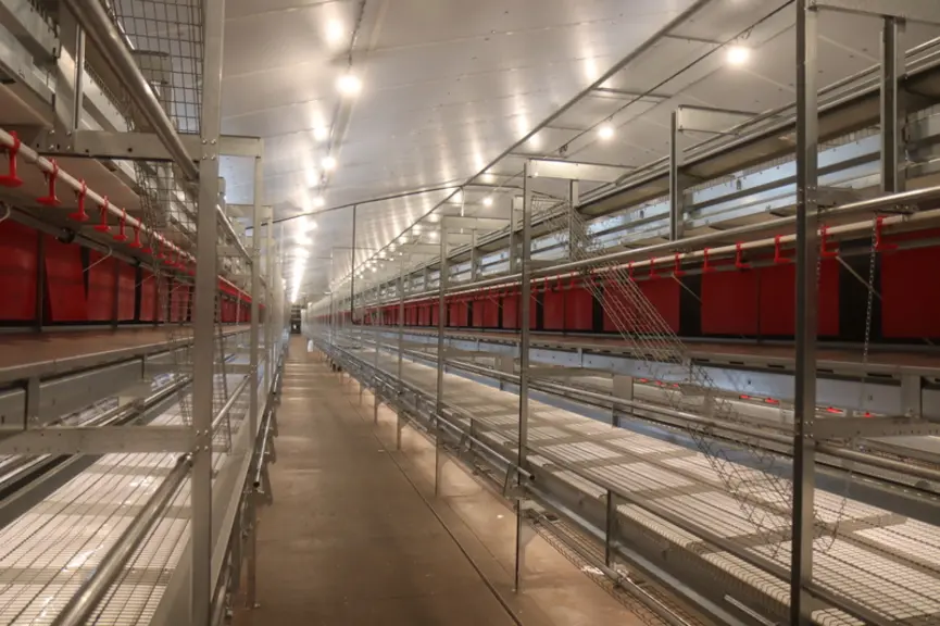L’impression d’espace est meilleure à l’étage supérieur du bâtiment qui abritait 8 niveaux de cages aménagées.
