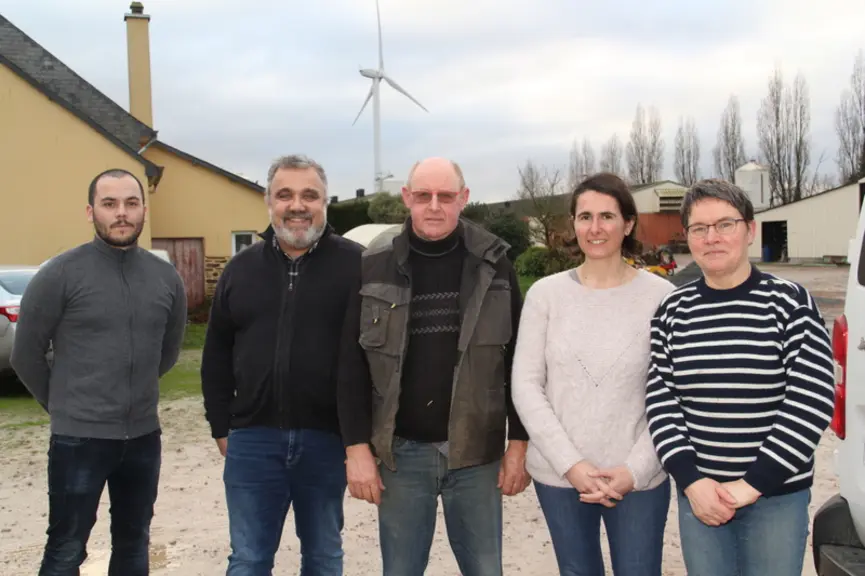 Pierre Benoît, du groupe Michel, Driss Hanib, du cabinet vétérinaire HLVet, Loïc Lepage, Sophie Castagnos, de Biovac et Chantal Lepage. © A. Puybasset
