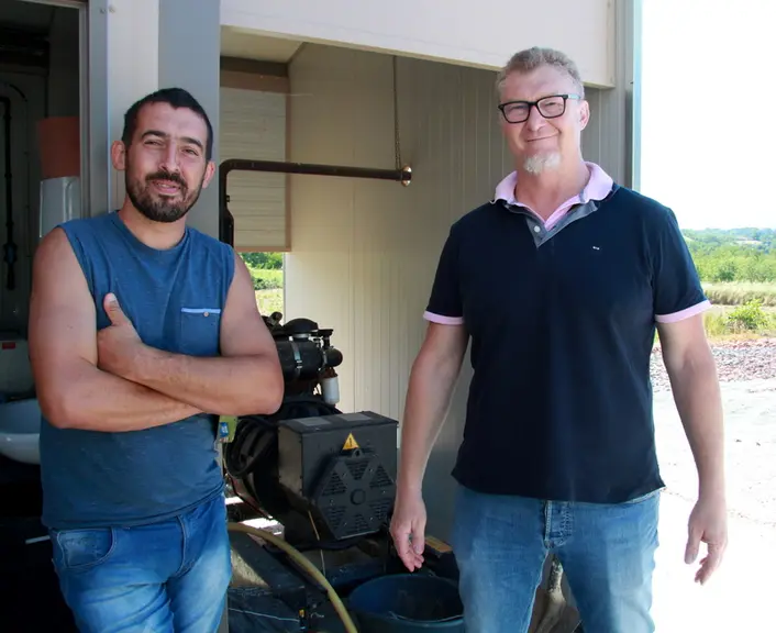 Damien Benezet avec Julien Chantepy de Valsoleil. " Je suis fier d’être dans cette démarche, cette gamme deviendra peut-être une locomotive pour l’éle
