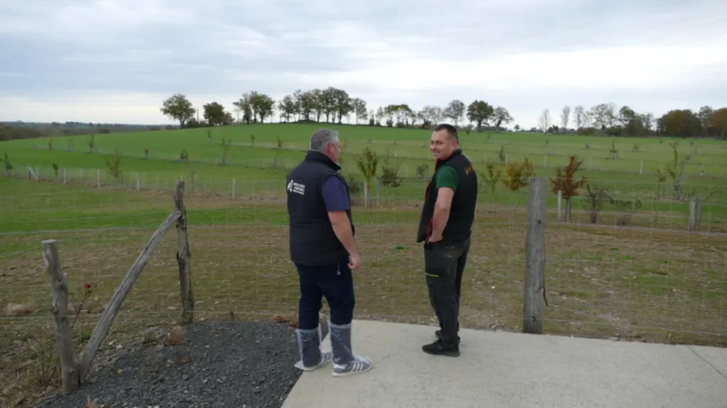 <em class="placeholder">Sur le parcours pondeuses de Fabien Bricaud (ici aux côtés de Jean-Charles Vicet),  la contrainte foncière a été importante (parcelles 4 et 5 impossibles à obtenir). Il ...</em>