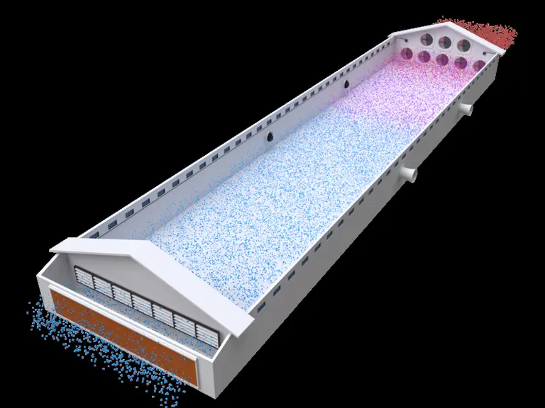 <em class="placeholder">Plan de vue de dessus du bâtiment en ventilation tunnel.</em>