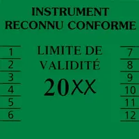 Si l’appareil ne comporte pas la vignette « instrument reconnu conforme » il ne peut donc pas être considéré comme appareil réglementé.