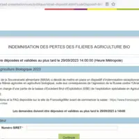 Plateforme en ligne de FranceAgriMer pour demander l'aide d'urgence bio