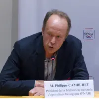 Philippe Camburet, président de la fédération nationale d'agriculture biologique lors d'une audition au Sénat.