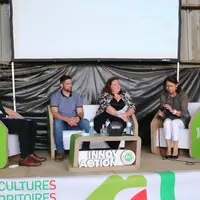 Au cœur de la journée viande bovine, l’épineux sujet de la transmission a été débattu par (de gauche à droite), Jean-Christophe Leguillon, conseiller