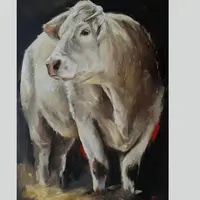 <em class="placeholder">Téquila, peinte par Sandrine Gay, d’après une photo d’Antoine Huvelin, Herd Book Charolais.</em>