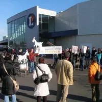Les éleveurs de Poitou-Charentes se sont unis pour manifester les 27 octobre et 12 novembre 2008 devant les grandes surfaces.